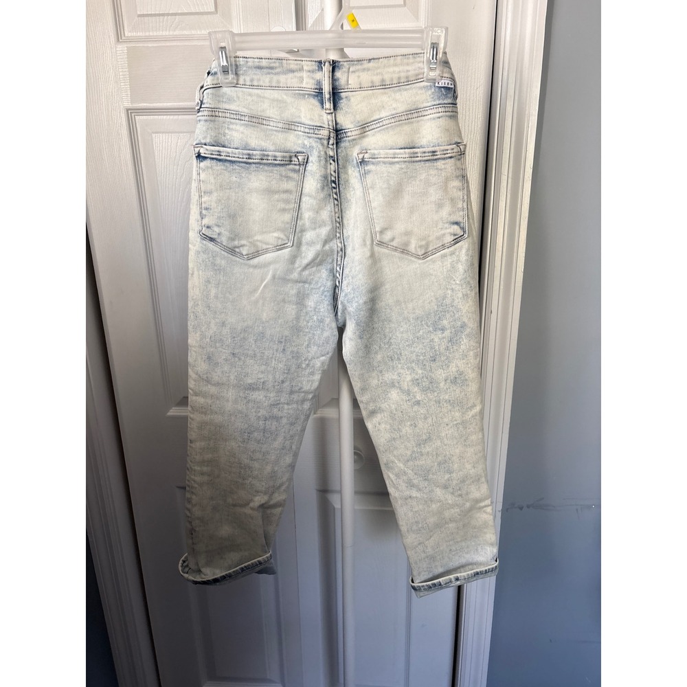 Risen Jeans Womens 7/28 Light Acid Wash High Rise Slim Fit Distressed Denim - Picture 6 of 9